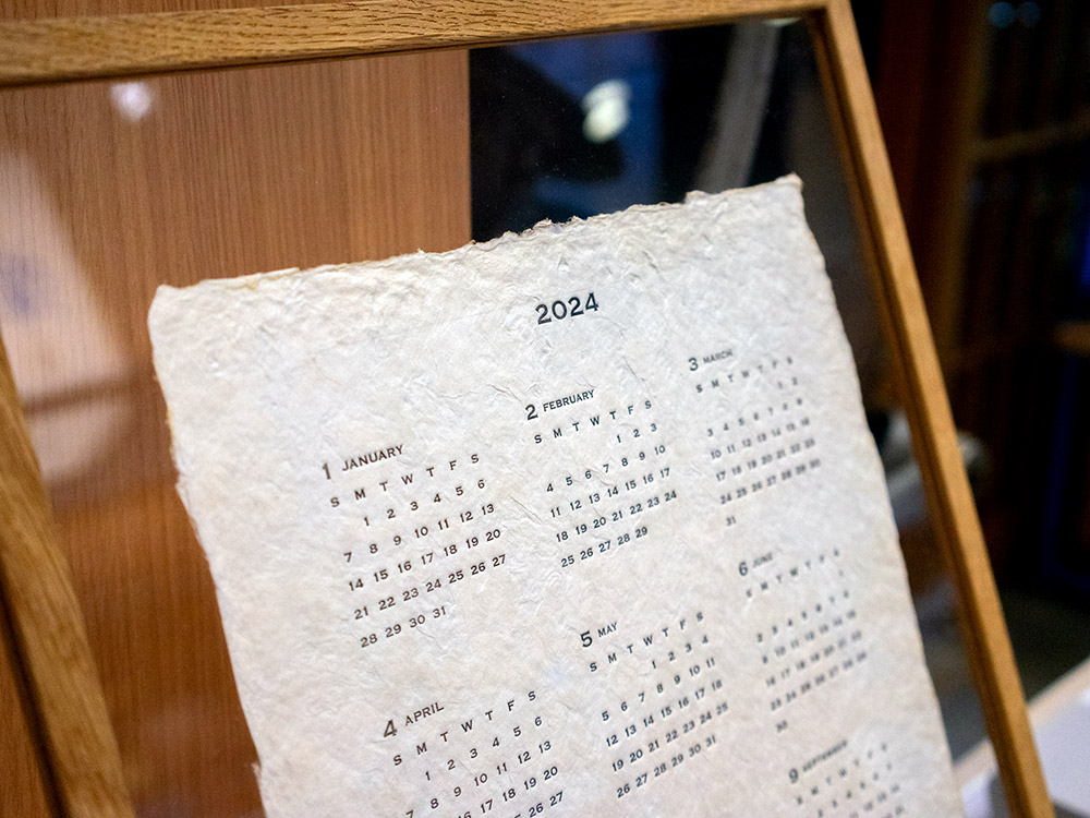 活版印刷　カレンダー